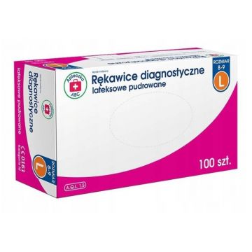 ABC Trusă de prim ajutor Mănuși de diagnostic latex pudră mărimea L, 100 bucăți
