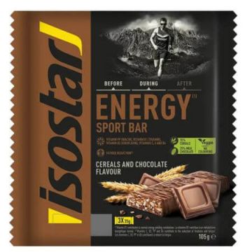 Baton proteic cu ciocolata si cereale Energy Sport, 3x35 g, Isostar
