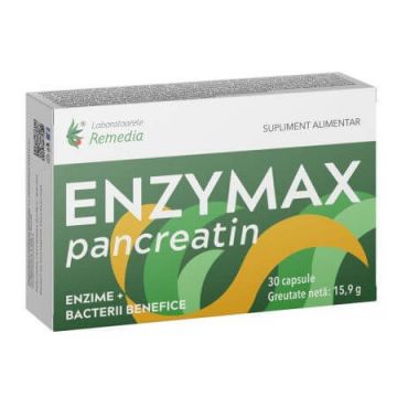 Enzymax Pancreatin, 30 capsule, Laboratoarele Remedia