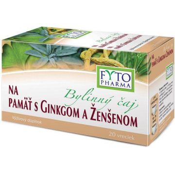 Fyto Pharma Ceai de plante pentru memorie cu ginkgo și ginseng 20 x 1.25 g