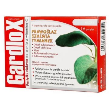 Gardlox pastiluțe pe bază de plante salvie cimbru 16 bucăți