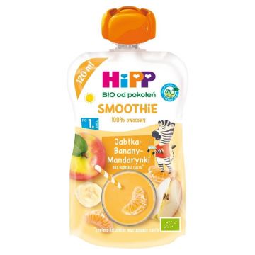 HiPP Smoothie Bio, măr, banană și mandarină, după 1 an, 120 g