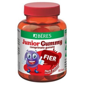 Jeleuri cu fier si cu gust de struguri Fier Junior Gummy, 30 jeleuri, Beres