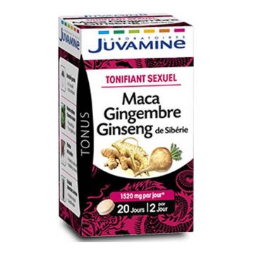 Juvamine Maca, ginseng și ghimbir Tonic sexual 40 comprimate