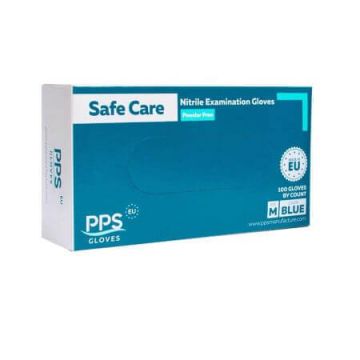 Manusi nitril Safe Care PPS Albastre marimea M, 100 bucati, PPS Gloves
