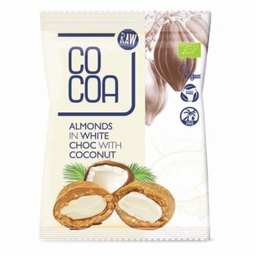 Migdale in ciocolata alba Bio, 70 g, Cocoa