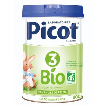Picot 3 Lapte praf organic pentru creștere de la 10 luni la 3 ani 800g