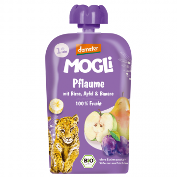 Piure eco, 1 an+, Prune, Pere, Mere si Banane, 100 g, Mogli