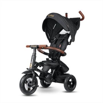 Tricicleta pliabila Rito Deluxe, 10 luni+, Negru, Qplay