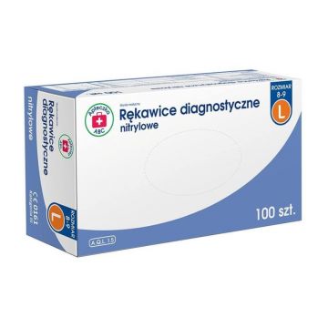 Trusă de prim ajutor ABC Diagnostic mănuși din nitril mărimea L, 100 bucăți