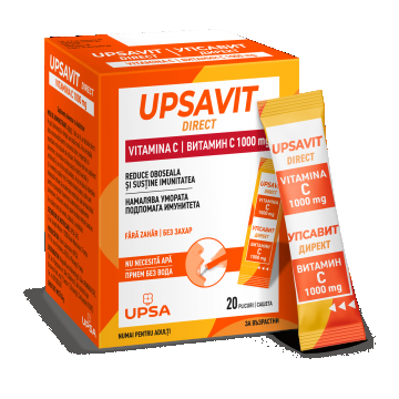 Upsavit Direct Vitamina C, 1000 mg, 20 plicuri orodispersabile, Upsa