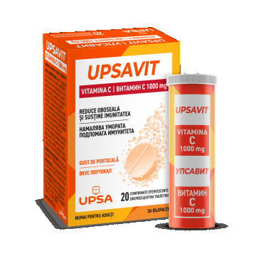 Upsavit Vitamina C, 1000 mg, 20 comprimate efervescente, Upsa