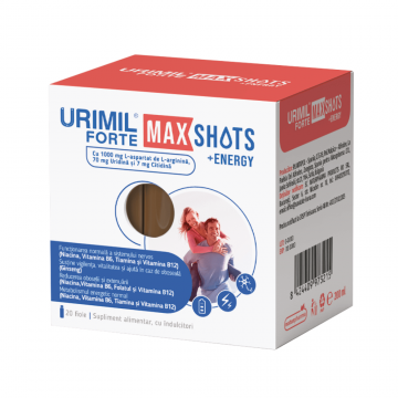 Urimil Forte Max Shots +Energy, 20 fiole, NaturPharma 