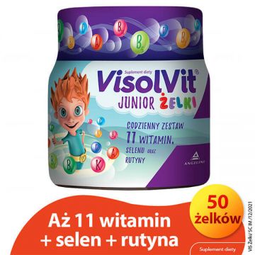 VisolVit Junior, jeleu, aromă de fructe, 50 bucăți