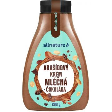 Allnature Cremă de arahide cu ciocolată cu lapte 260 g