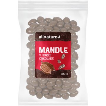 Allnature Migdale în ciocolată neagră 500 g