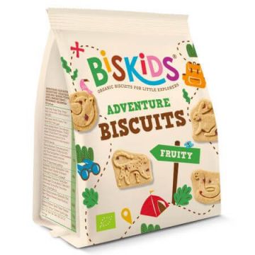 Biscuiti eco cu fructe Aventure Biskids, 100 g, Belkorn