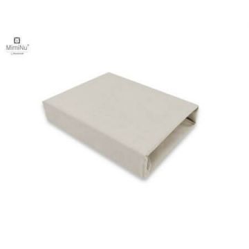 Cearceaf din bumbac cu elastic pentru patut Colectia Royal, 120x60 cm, Beige, MimiNu