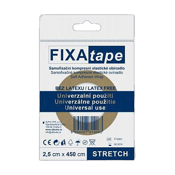 Fixatape Stretch bandaj elastic de compresie autoadeziv, fără latex 2,5 cm x 450 cm