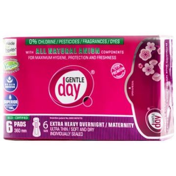 Gentle Day Pads postpartum extra absorbante, 1 x 6 buc