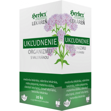 Herbex Calmarea corpului cu valeriană Ceai de plante porționat (60 g) 20 x 3 g