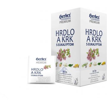 Herbex Premium gât și gât cu pliculețe de eucalipt 20 x 1,5 g
