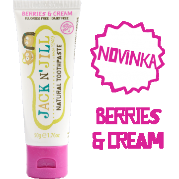 Jack N' Jill Pastă de dinți naturală Calendula BERRIES & CREAM, 50 g