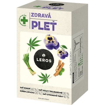 Leros Healthy Skin Tea cânepă și violet pliculețe 20 x 1,5 g