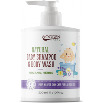 Lingură de lemn Gel de duș pentru copii și șampon pentru păr 2in1 cu ierburi 300 ml