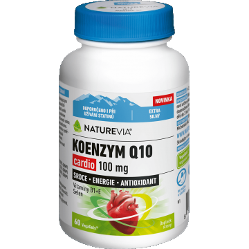 NatureVia KOENZYM Q10 cardio 100 mg, vitamine B1+E, seleniu 60 capsule