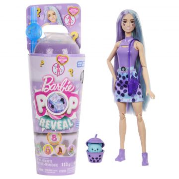 Papusa Pop Reveal, 3 ani+, Bubble Tea Taro Milk, Barbie