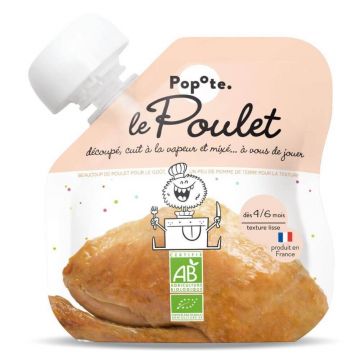 Piure Bio cu 51% carne de pui, 4-6 luni, 60 g, Popote