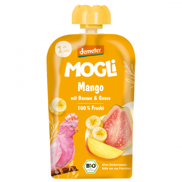Piure eco, 1 an+, Mango, Guava si Banane, 100 g, Mogli