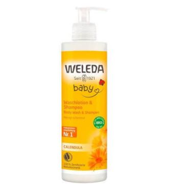 Sampon si lotiune de curatare pentru bebelusi si copii, 400 ml, Weleda