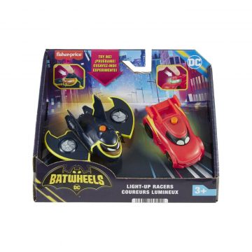 Set cu 2 masinute Light-Up Racers Batwheels, 3 ani+, Fisher Price