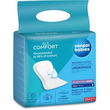 Tampoane de noapte postpartum pentru copii Canpol - ultra absorbante, 10 buc