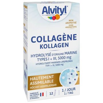 Alvityl Colagen marin hidrolizat 5000mg Tip I și III 12 sticks-uri