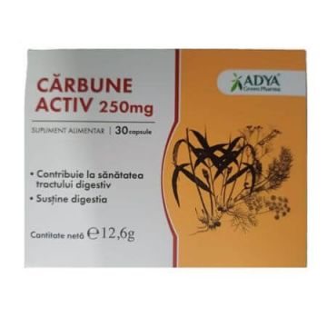 Carbune Activ, 250 mg, 30 capsule, Adya