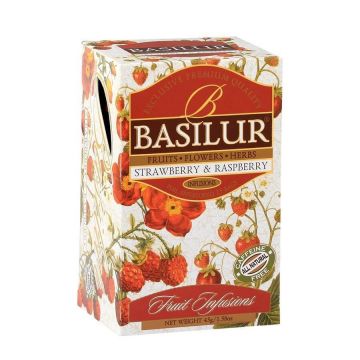 Ceai Strawberry & Raspberry, 25 plicuri, Basilur