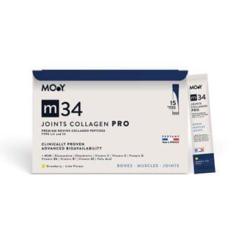 Colagen PRO bovin cu aroma de capsuni, lamaie si menta m34, 15 plicuri x 13 g, Molecules of Youth