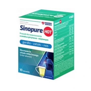 Family Health Sinopure Hot aromă de lămâie și mentă, 10 pliculețe