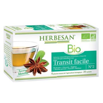 Herbesan Infusion Chicoree Easy Transit Bio Mint Flavour 20 pliculețe