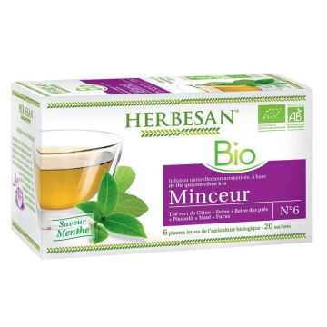 Herbesan Organic Green Tea Mint Aroma 20 pliculețe