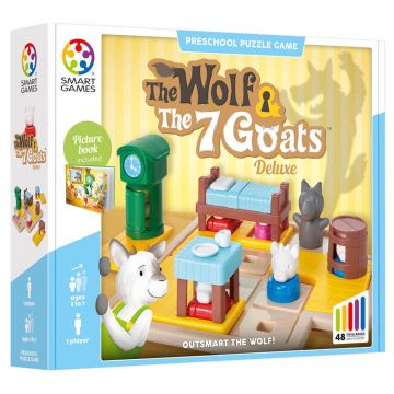 Joc de logica cu 48 de provocari The Wolf & The 7 Goats, 3 ani+, Smart Games