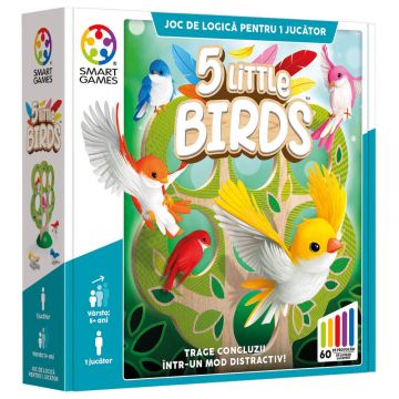 Joc de logica cu 60 de provocari 5 Little Birds, 5 ani+, Smart Games