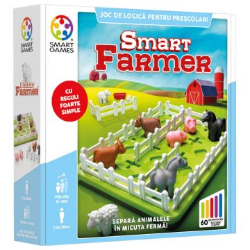 Joc de logica cu 60 de provocari Smart Farmer, 4 ani+, Smart Games