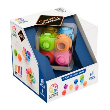 Joc de logica cu 80 de provocari Caged Marbles, 10 ani+, Smart Games