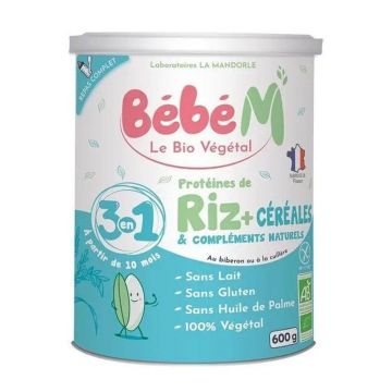 La Mandorle Bebè M Rice Protein + Cereale și Suplimente Naturale Bio De la 10 luni 600g