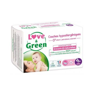 Love&Green Scutece hipoalergenice mărimea 4+ de la 9 la 20 kg x42