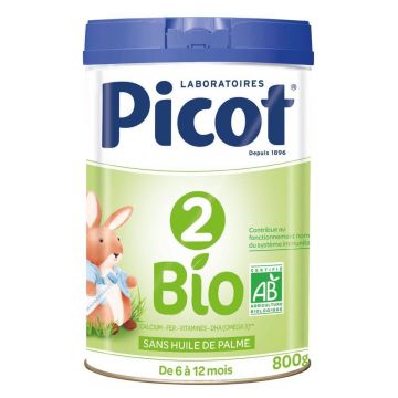 Picot 2 Lapte praf organic 6-12 luni 800g